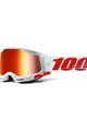 100% SPEEDLAB Fahrradsonnenbrille - RACECRAFT 2 - Weiß/Rot