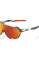 100% SPEEDLAB Fahrradsonnenbrille - S2 - Grau/Weiß/Rot