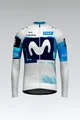 GOBIK Langarm Fahrradtrikot für den Winter - HYBER MOVISTAR TEAM 2025 - Weiß/Blau/Hellblau