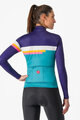 CASTELLI Langarm Fahrradtrikot für den Winter - TORNARE - Blau/Türkis