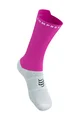 COMPRESSPORT Klassische Fahrradsocken - PRO RACING V4.0 BIKE - Weiß/Rosa