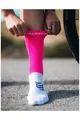 COMPRESSPORT Klassische Fahrradsocken - PRO RACING V4.0 BIKE - Weiß/Rosa